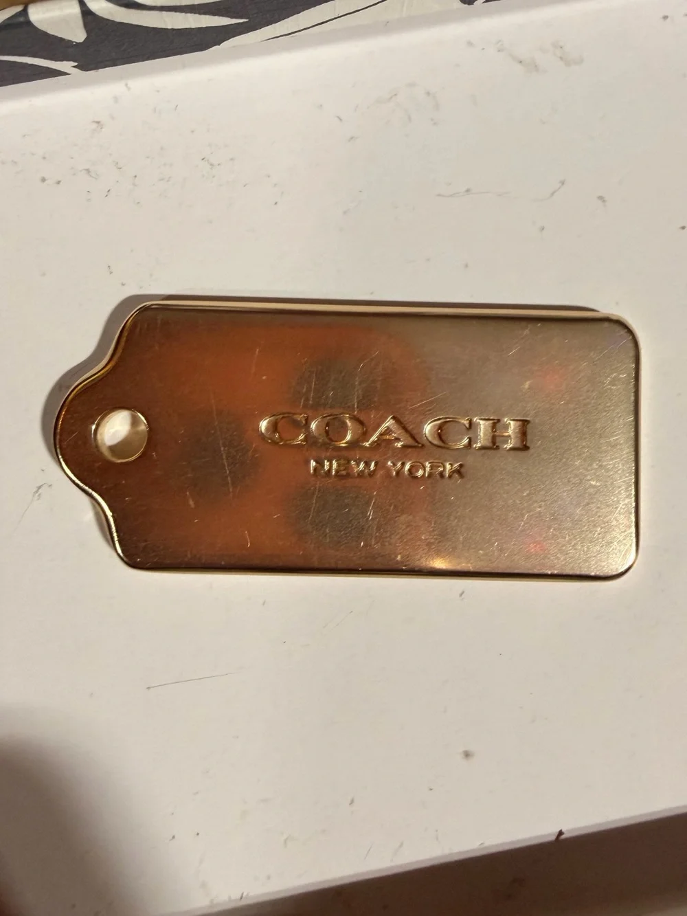 Coach Gold Metal Replacement Bag Charm Hangtag